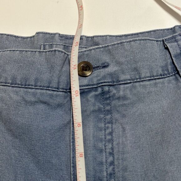 LL Bean Mens Cargo Pants 35X32(30) Blue Sunwashed Canvas Straight Leg Distressed - Picture 8 of 11